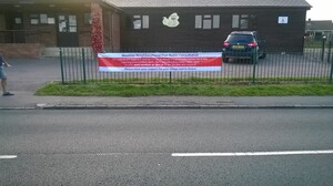 NP Banner at Memorial Hall Bedford Road