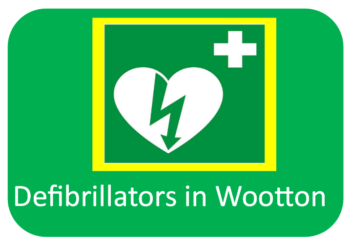 click on the Defibrillator Image for information on where the difibrillators are located in Wootton