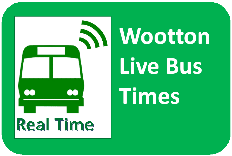 click on the Image of a bus for real time Bus information from a Wootton bus stop
